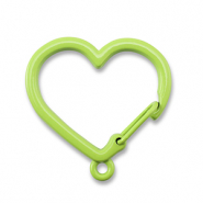 Apprêts colorés porte-clés coeur avec anneau Vert