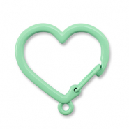 Apprêts colorés porte-clés coeur avec anneau Vert menthe