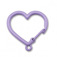 Apprêts colorés porte-clés coeur avec anneau Violet