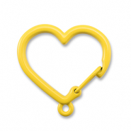 Apprêts colorés porte-clés coeur avec anneau Jaune