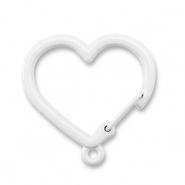 Apprêts colorés porte-clés coeur avec anneau Blanc