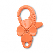 Apprêts colorés fermoir mousqueton fleur Orange