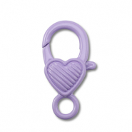 Apprêts colorés fermoir mousqueton coeur Violet