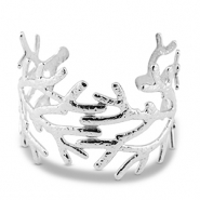 Bracelets en acier Inox jonc corail Argenté
