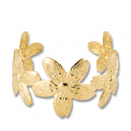 Bracelets en acier Inox jonc fleur Doré