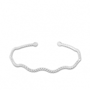 Bracelets en acier Inox jonc vague Argenté