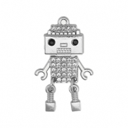 Pendentifs accroche-regard robot Argent&eacute;