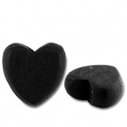 Perles en bois cœur Noir