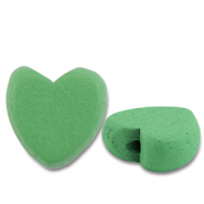 Perles en bois cœur Vert