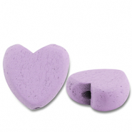 Perles en bois cœur Violet clair