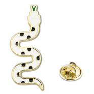 Pins serpent Blanc-noir-doré