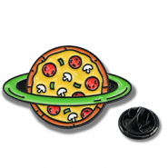 Pins pizza planète Jaune-vert-rouge