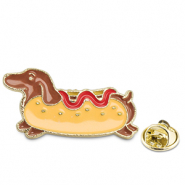 Pins hotdog Jaune-marron-rouge-doré