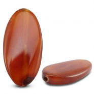 Pierres naturelles perles Agate ovale Transparent orange cuivré