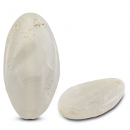 Pierres naturelles perles Agate ovale Transparent gris/transparent pêche crème claire