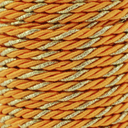 Cordon tendance torsadé 3mm Orange-doré