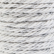Cordon tendance torsadé 3mm Blanc-argenté