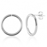 Boucles d'oreilles en acier Inox 18mm Argenté
