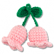 Fleur au crochet Rose-jaune-vert