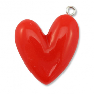 Pendentifs en résine coeur Rouge