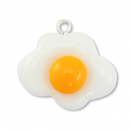 Pendentifs en résine œuf Blanc-orange