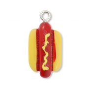 Pendentifs en résine hot dog Rouge foncé-jaune
