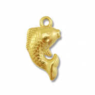 Breloques en acier Inox poisson Dor&eacute;