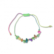 Chaînes de cheville tendance perles mixtes Multicolore-doré