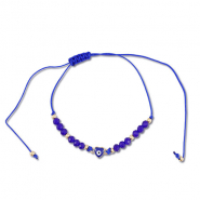 Chaînes de cheville tendance perles mixtes Bleu foncé-doré