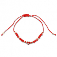 Chaînes de cheville tendance perles mixtes Rouge-doré