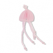 Pendentifs en perles de verre m&eacute;duse Rosa clair-blanc