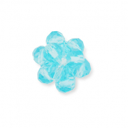 Pendentifs facettées fleur Bleu transparent