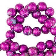 Perles en c&eacute;ramique 8mm M&eacute;tallique violet-bleu