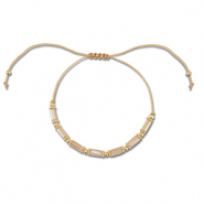 Bracelets tendance perles mixtes Marron clair-doré