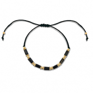 Chaînes de cheville tendance perles mixtes Noir-doré