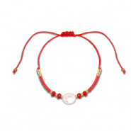 Chaînes de cheville tendance perles mixtes Rouge-blanc-doré