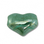 Perles en c&eacute;ramique DQ grecque c&oelig;ur Vert turquoise