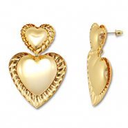 Boucles d'oreilles accroche-regard cœur Doré