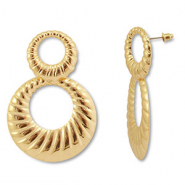 Boucles d'oreilles accroche-regard rond Doré