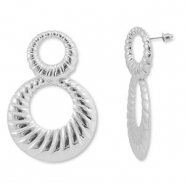 Boucles d'oreilles accroche-regard rond Argenté