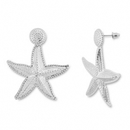 Boucles d'oreilles accroche-regard étoile de mer Argenté