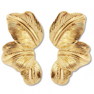 Boucles d'oreilles accroche-regard feuille Doré