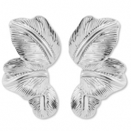Boucles d'oreilles accroche-regard feuille Argenté