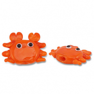 Perles en verre peintes &agrave; la main crabe Orange-noir-blanc