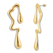 Boucles d'oreilles accroche-regard irrégulier Doré