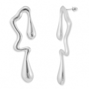 Boucles d'oreilles accroche-regard irrégulier Argenté