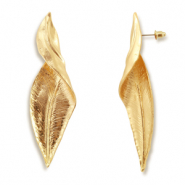 Boucles d'oreilles accroche-regard feuille Doré