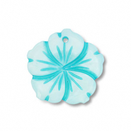 Breloque coquillage fleur Bleu clair