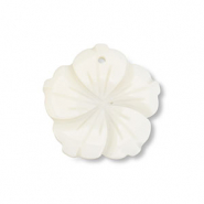Breloque coquillage fleur Blanc