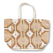 BY31&reg; Sac de plage Beige-marron-dor&eacute;